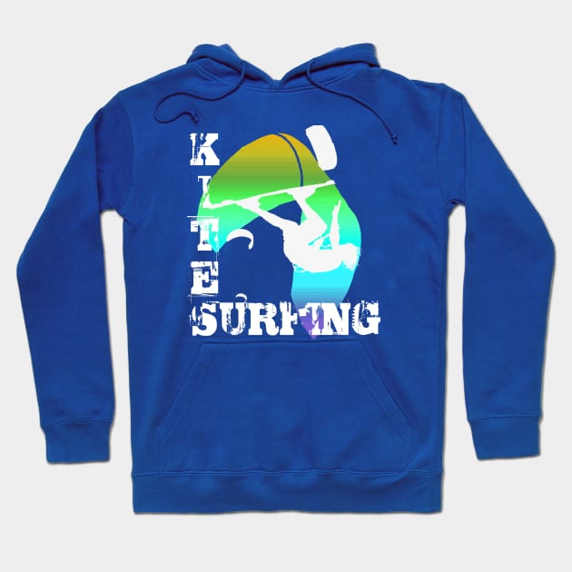 Kite Surfing WIth Freestyle Kitesurfer And Kite 14 Hoodie by taiche